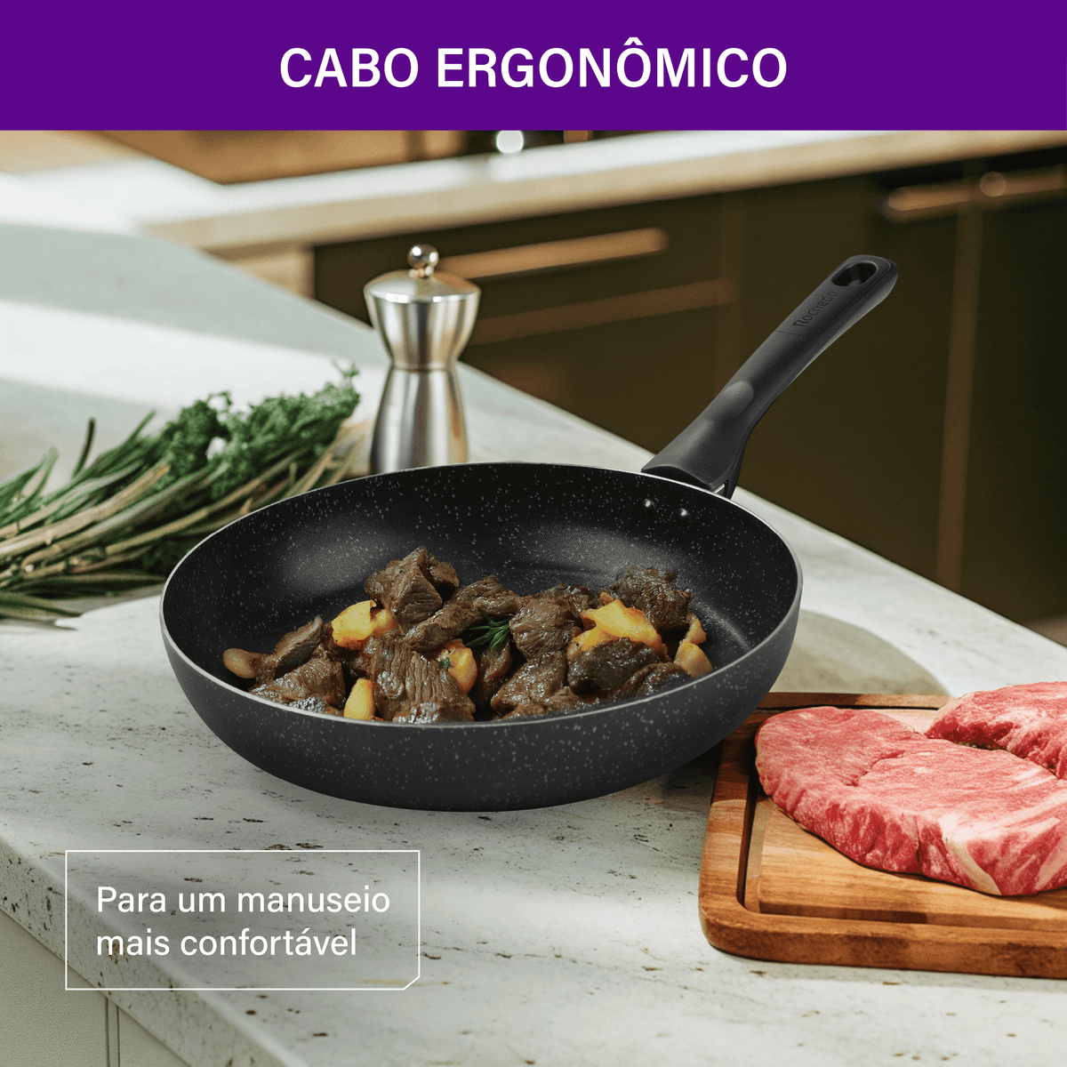 Frigideira Rochedo Stone Pro 26cm