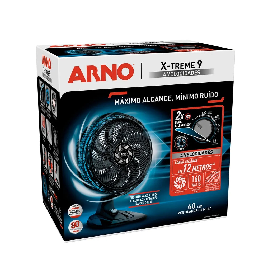 Ventilador de Mesa 40cm X-TREME 9 Pás, 4 Vel, 160W VE94
